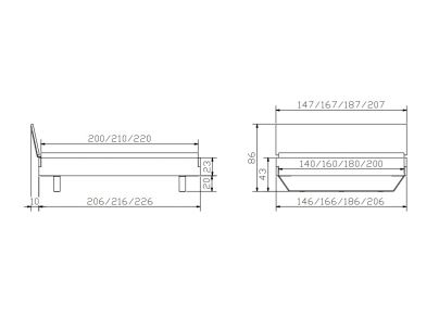 Lit Cone Slid en Acacia vintage Brown | Collection Factory | Le Monde du Lit