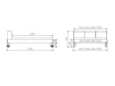 Lit Factory Road en acacia massif | Collection Factory | Le Monde du Lit