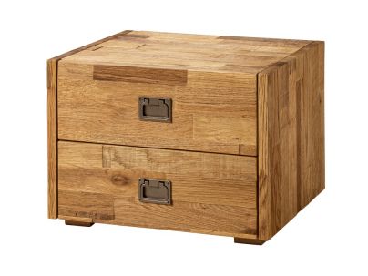Chevet 2 tiroirs Lica en Chêne massif recyclé | Collection Factory | Le Monde du Lit