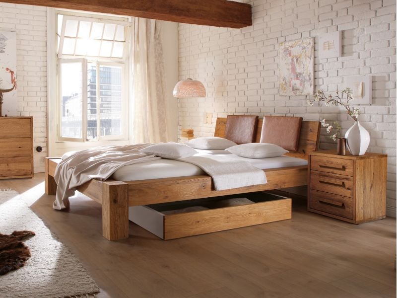 HASENA - Lit en chêne massif