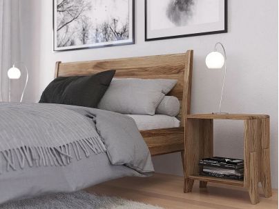 Chevet Jasmin 2 en chêne massif haut de gamme | Le Monde du Lit