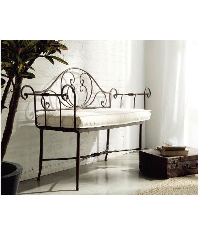 Banquette Danubio en fer forgé. Meuble design pour la chambre.