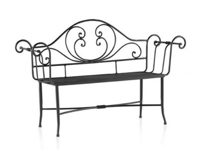 Banquette Danubio en fer forgé. Meuble design pour la chambre.