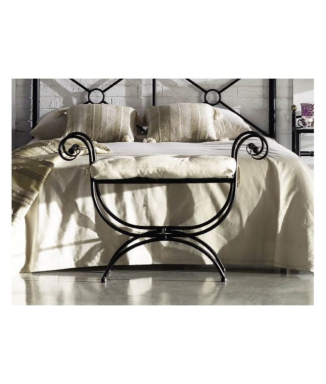 Banquette Andrea en fer forgé. Meuble design pour la chambre. Le Monde du Lit