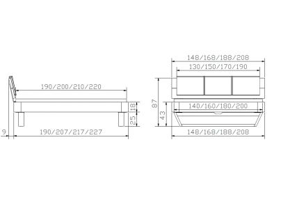 Lit Skido en chêne massif, Hasena fabricant Suisse. Meuble pour la chambre. Le Monde du Lit