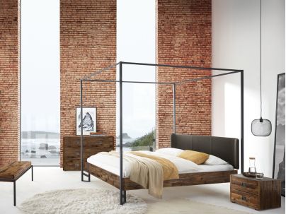 HASENA - Lit baldaquin en acacia massif