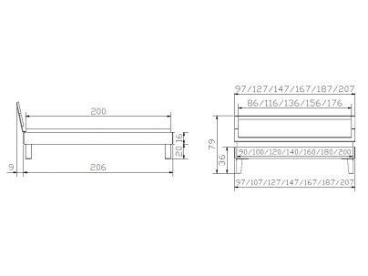 Lit Juve en hêtre massif  | Collection Woodline | Le Monde du Lit