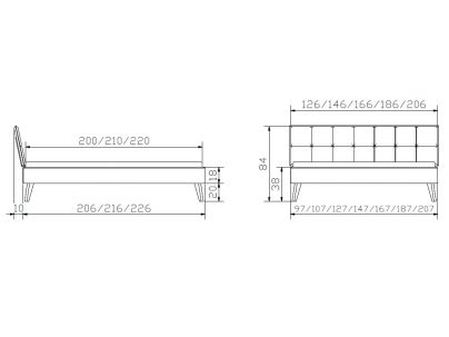 Lit Masi en chêne massif  | Collection Woodline | Le Monde du Lit