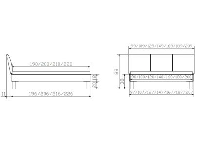Lit Ripo en hêtre massif  | Collection Woodline | Le Monde du Lit