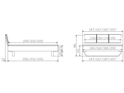 Lit Slid en chêne massif  | Collection Woodline | Le Monde du Lit