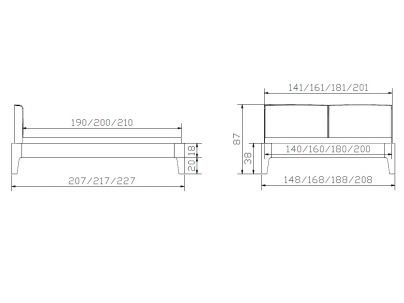 Lit Cemoa en noyer massif | Collection Fine Line| Le Monde du Lit