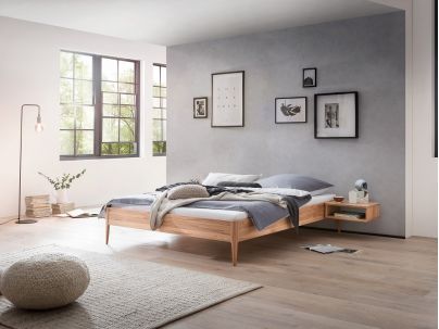 Lit Pieve en hêtre noueux naturel massif haut de gamme | collection LOUNGE | Le Monde du Lit