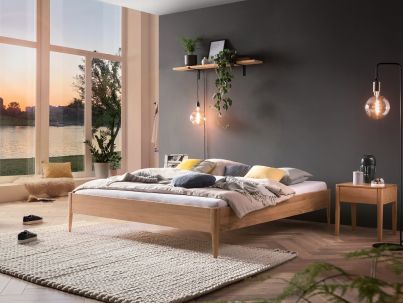 Lit Pieve en chêne massif bright haut de gamme | collection LOUNGE | Le Monde du Lit