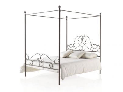 Lit baldaquin Diana en fer forgé. Meuble design pour la chambre. Le Monde du Lit