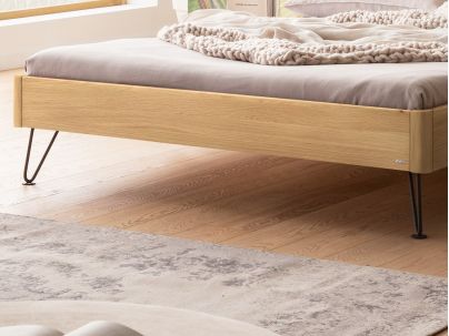 Lit Lugano en chêne bright massif haut de gamme de notre collection LOUNGE