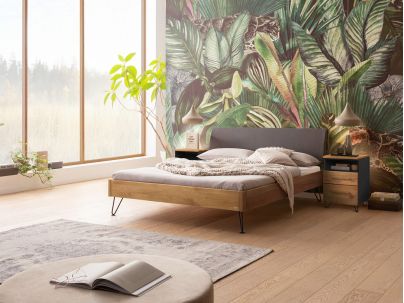 Lit Lugano en chêne noueux massif haut de gamme de notre collection LOUNGE