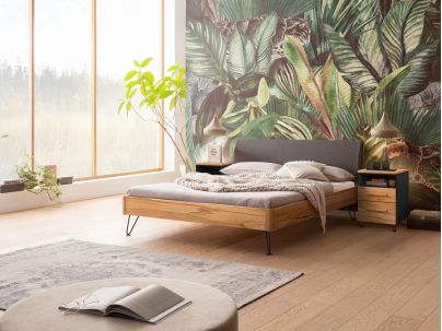 Lit Lugano en hêtre noueux massif haut de gamme de notre collection LOUNGE