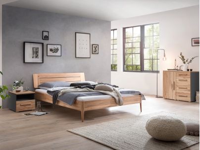 Lit Busseto en hêtre noueux massif haut de gamme de notre collection LOUNGE