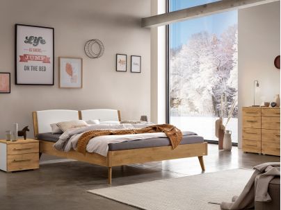 Lit Fabro en chêne noueux naturel massif haut de gamme de notre collection LOUNGE