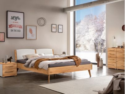 Lit Fabro en hêtre noueux massif haut de gamme de notre collection LOUNGE