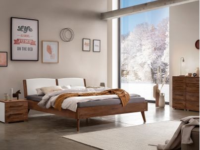 Lit Fabro en noyer massif haut de gamme de notre collection LOUNGE