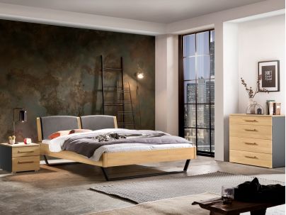 Lit Marola en chêne bright massif haut de gamme de notre collection LOUNGE