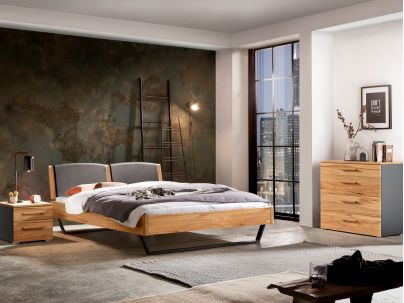 Lit Marola en hêtre noueux massif haut de gamme de notre collection LOUNGE