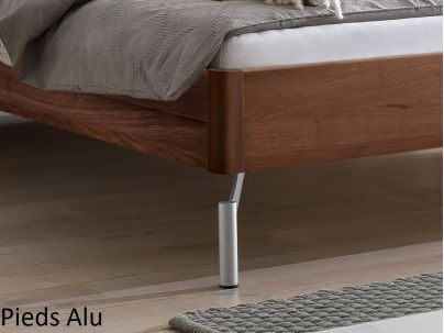 Lit Albinia en Noyer massif | Collection Lounge | Le Monde du Lit