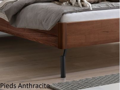 Lit Albinia en Noyer massif | Collection Lounge | Le Monde du Lit