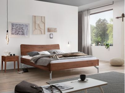 Lit Albinia en Noyer massif | Collection Lounge | Le Monde du Lit