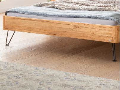 Lit Locarno en Hêtre noueux naturel massif | Collection Lounge | Le Monde du Lit