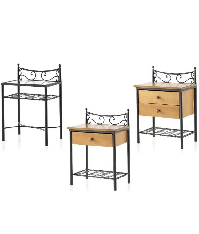 Chevets Conos en fer forgé. Meuble design pour la chambre. Le Monde du Lit