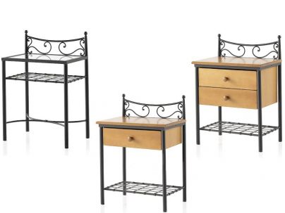 Chevets Conos en fer forgé. Meuble design pour la chambre. Le Monde du Lit