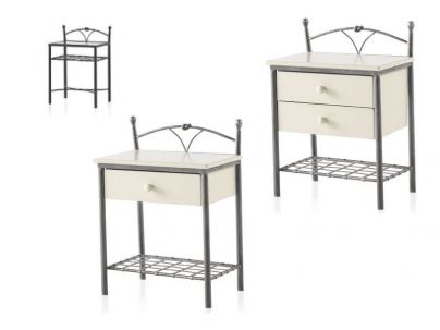 Chevets Nudos en fer forgé. Meuble design pour la chambre. Le Monde du Lit