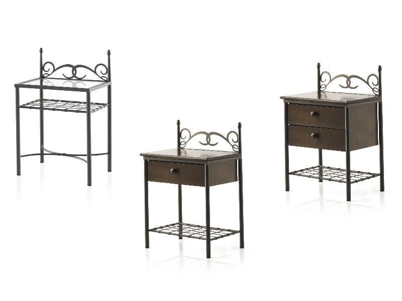 Chevets Neptuno en fer forgé. Meuble design pour la chambre. Le Monde du Lit