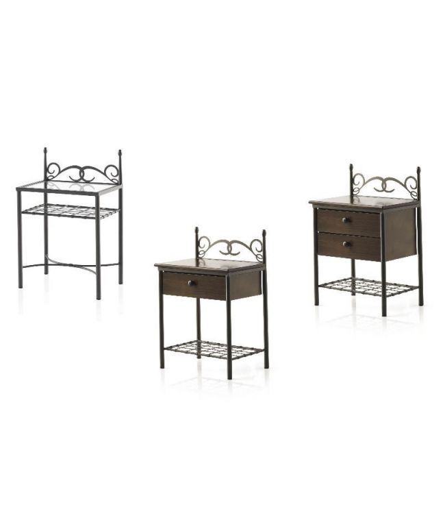 Chevets Neptuno en fer forgé. Meuble design pour la chambre. Le Monde du Lit