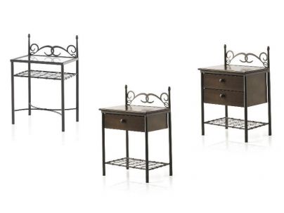 Chevets Neptuno en fer forgé. Meuble design pour la chambre. Le Monde du Lit