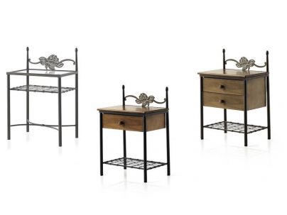 Chevets Rosalia en fer forgé. Meuble design pour la chambre. Le Monde du Lit