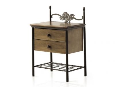 Chevets Rosalia en fer forgé. Meuble design pour la chambre. Le Monde du Lit