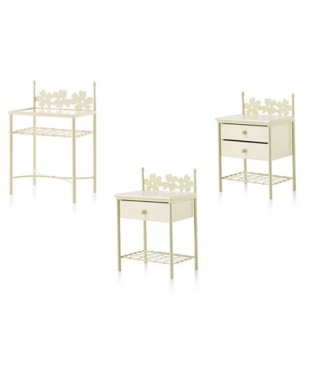 Chevets Lino en fer forgé. Meuble design pour la chambre. Le Monde du Lit