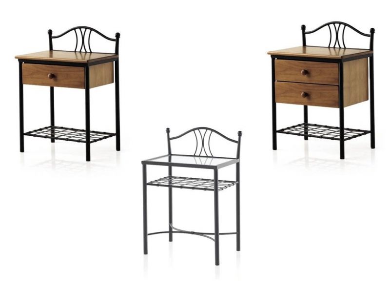 Chevets Milan en fer forgé. Meuble design pour la chambre. Le Monde du Lit