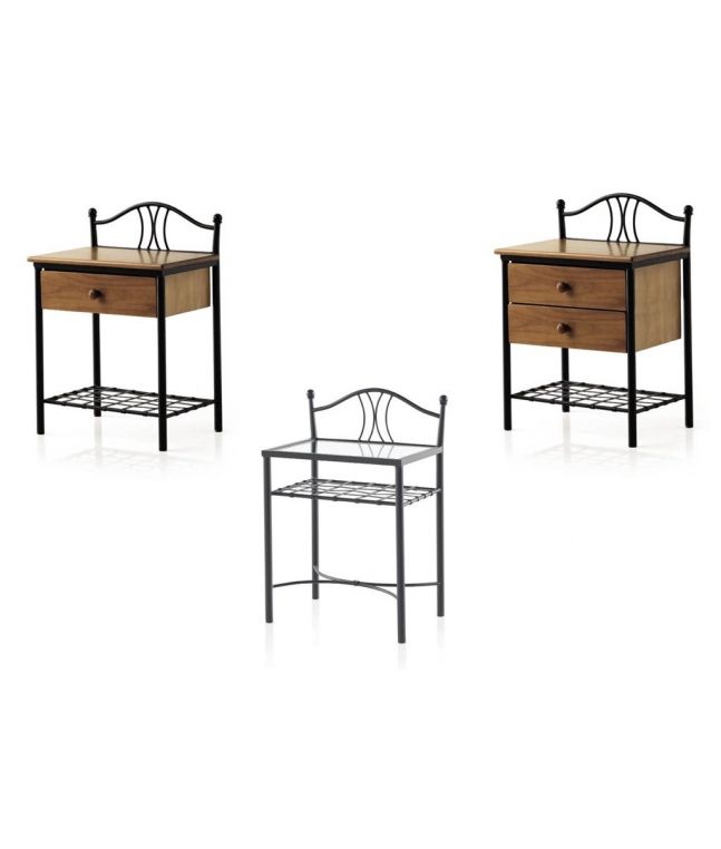 Chevets Milan en fer forgé. Meuble design pour la chambre. Le Monde du Lit