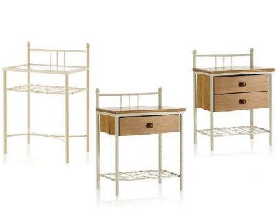 Chevets Rustico en fer forgé. Meuble design pour la chambre. Le Monde du Lit