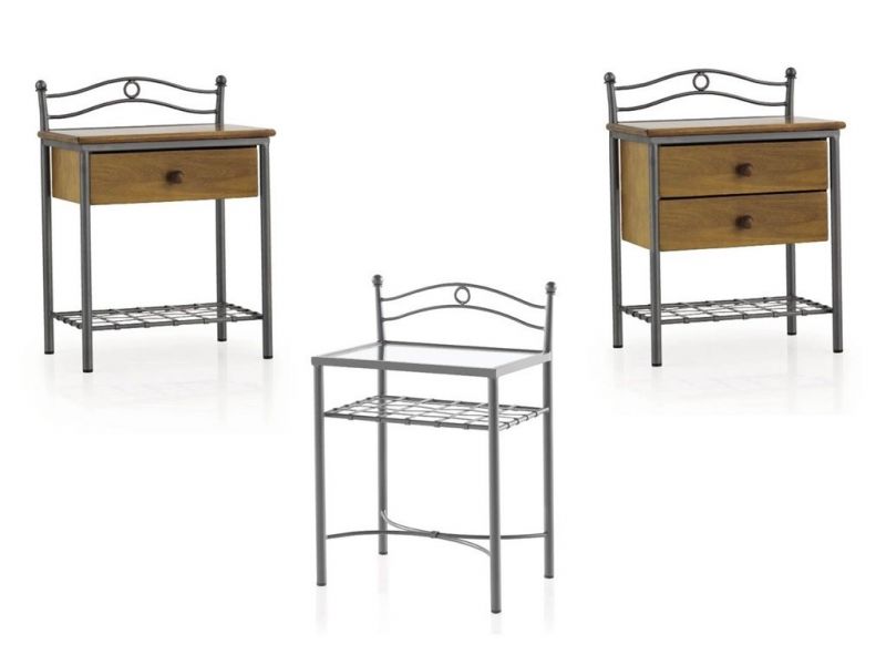 Chevets Viena en fer forgé. Meuble design pour la chambre. Le Monde du Lit