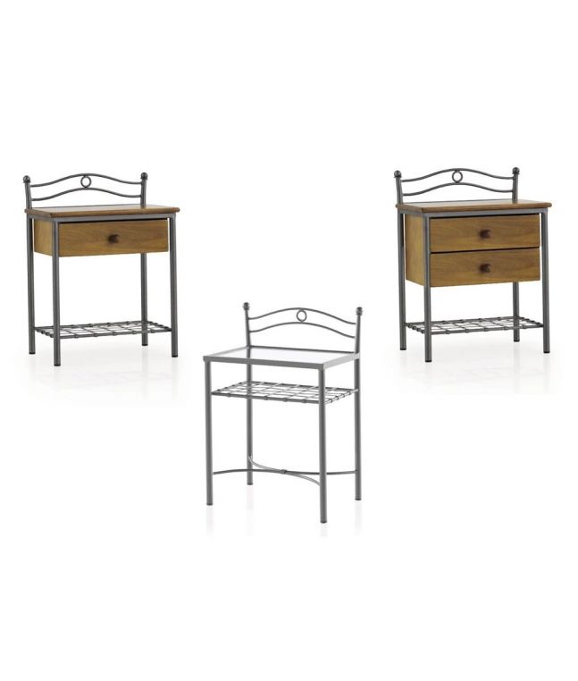 Chevets Viena en fer forgé. Meuble design pour la chambre. Le Monde du Lit