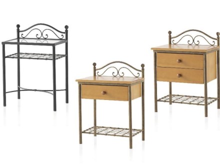 Chevets Rustico en fer forgé. Meuble design pour la chambre. Le Monde du Lit