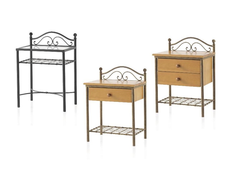 Chevets Rustico en fer forgé. Meuble design pour la chambre. Le Monde du Lit