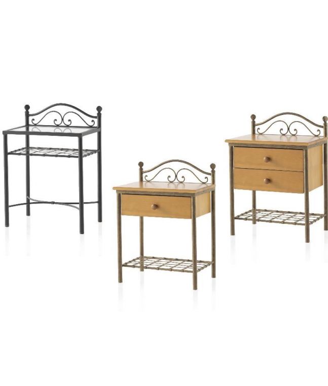 Chevets Rustico en fer forgé. Meuble design pour la chambre. Le Monde du Lit