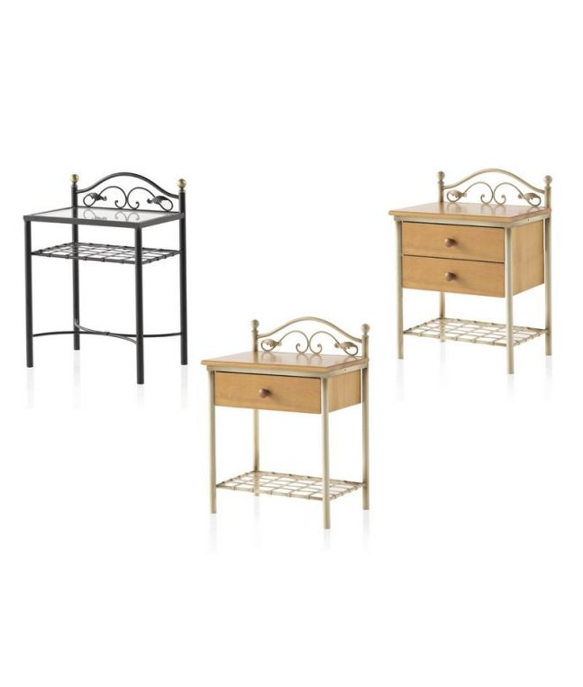 Chevets Diana en fer forgé. Meuble design pour la chambre. Le Monde du Lit