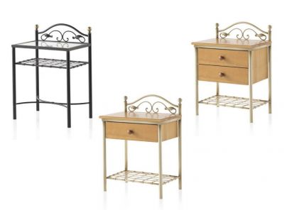 Chevets Diana en fer forgé. Meuble design pour la chambre. Le Monde du Lit